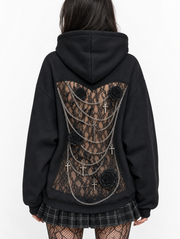 Goth Backless Hoodie
