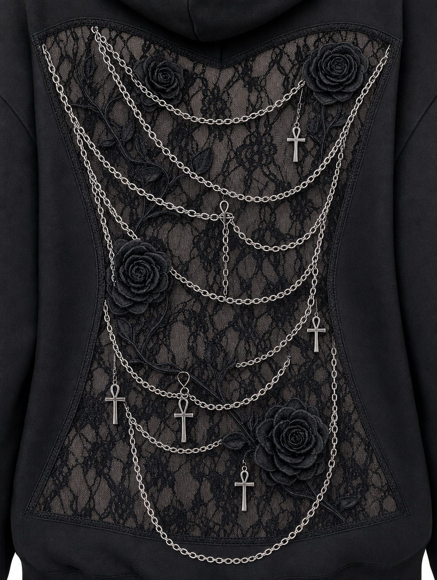 Goth Backless Hoodie