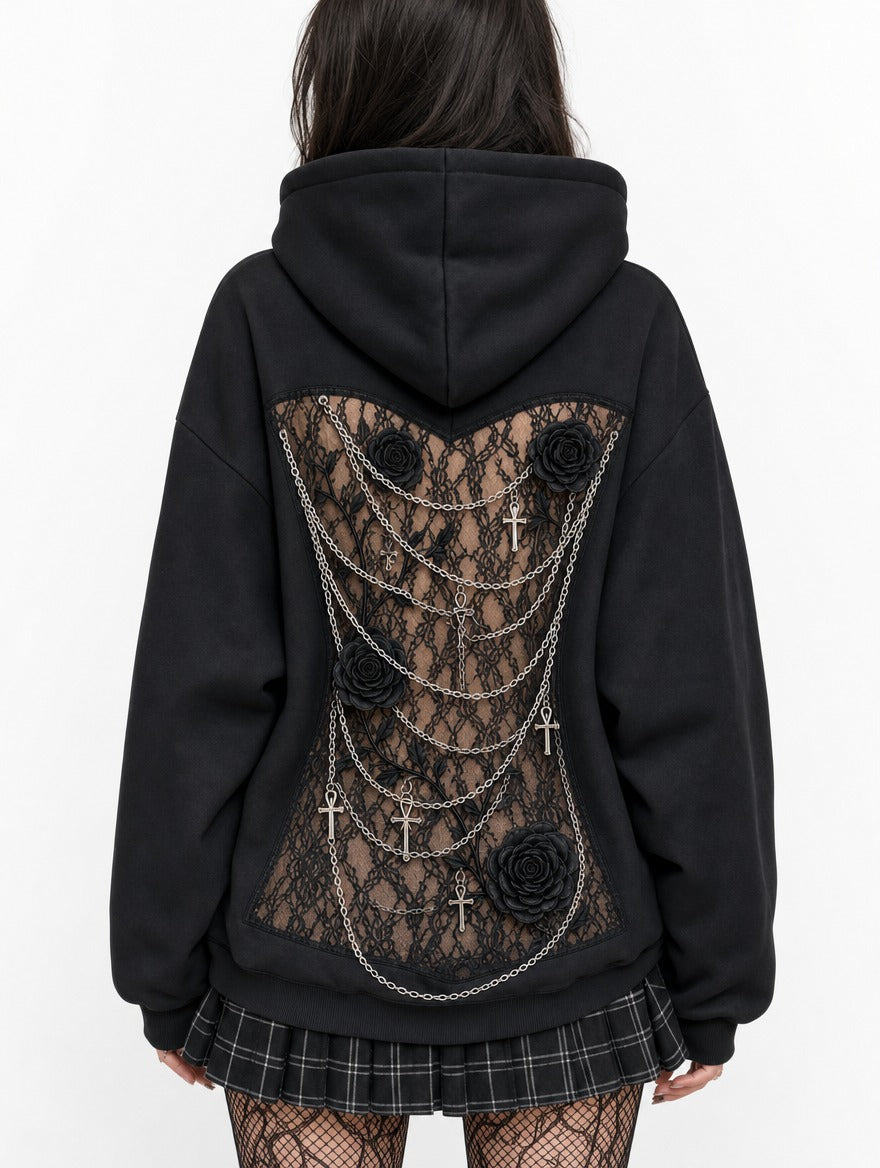 The backless goth hoodie
